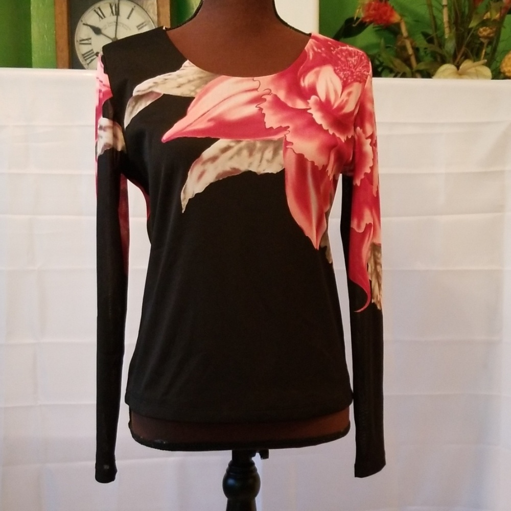 Casual Corner Annex Floral Long Sleeve Blouse